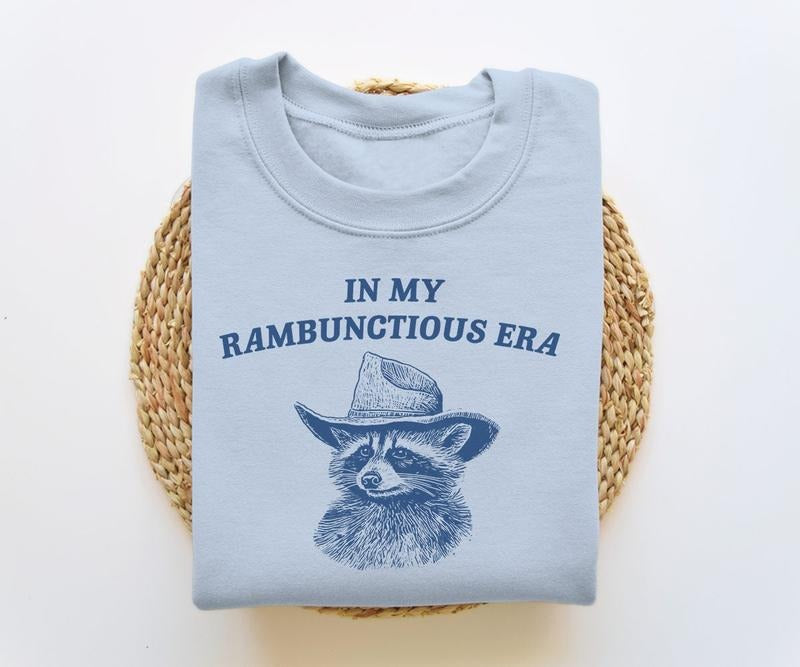In My Rambunctious Era, Funny Sweatshirt, Raccoon Crewneck, Meme Sweatshirt, Cartoon Meme Top  T-shirt, sweater and Hoodie