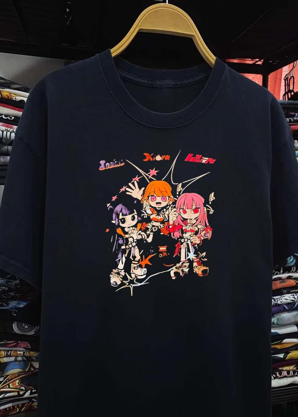 Inanis Kiara Calliope Three Characters Posing Graphic T-Shirt