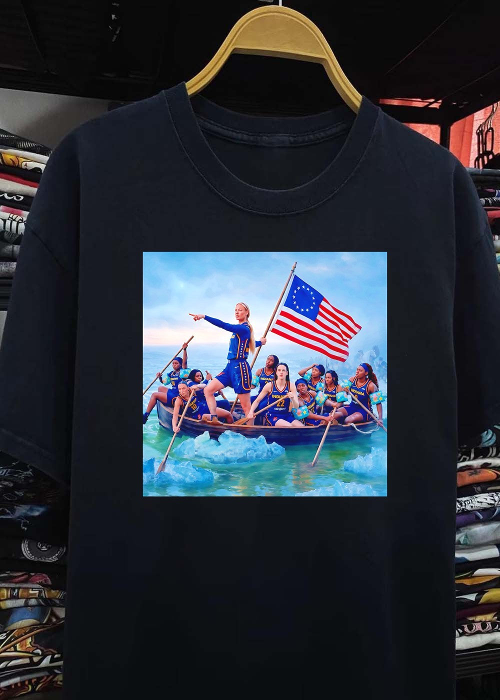 Indiana Fever Poster Crossing The Delaware With Floaties Indiana Fever T-Shirt