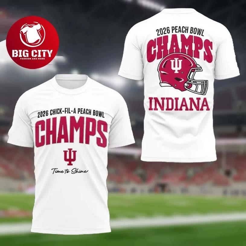 Indiana University Hoosiers 2026 Peach Bowl Champions Two Sided Shirt
