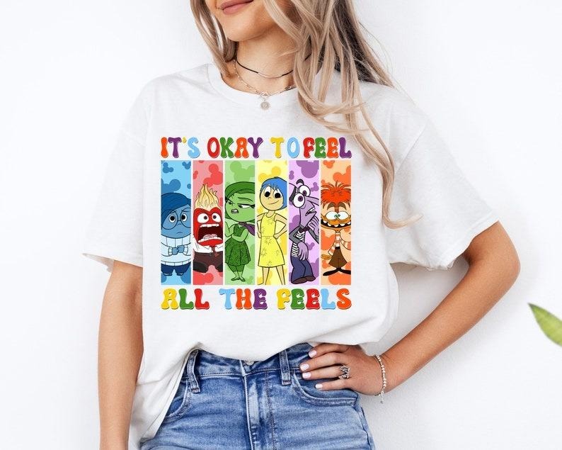 Inside Out All Emotions T-Shirt, It's Okay To Feel All The Feels Shirt, Inside Out Characters Shirt Hoodie, Sweatshirt