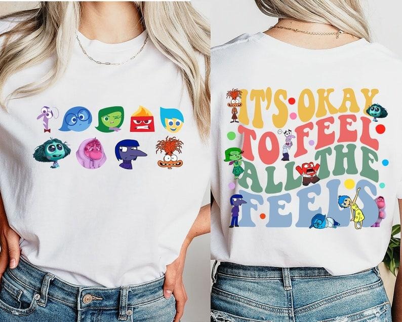 Inside Out It's Okay To Feel All The Feels Shirt, Mental Health shirt, Inclusion Shirt, Speech Therapy Shirt, BCBA Shirt,...
