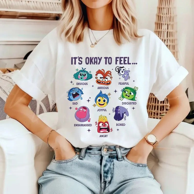 Insidee Out It's Okay To Feel All The Feels Tshirt, Mental Health Shirt, Inclusion Shirt Inside Out Speech Therapy Top...