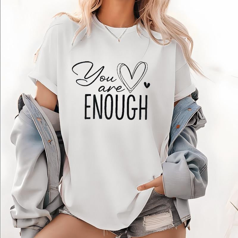 Inspirational T - Shirt with Uplifting Phrase "You are Enough" for Self - Empowerment Hoodie, Sweatshirt | UrbanDripWear.com