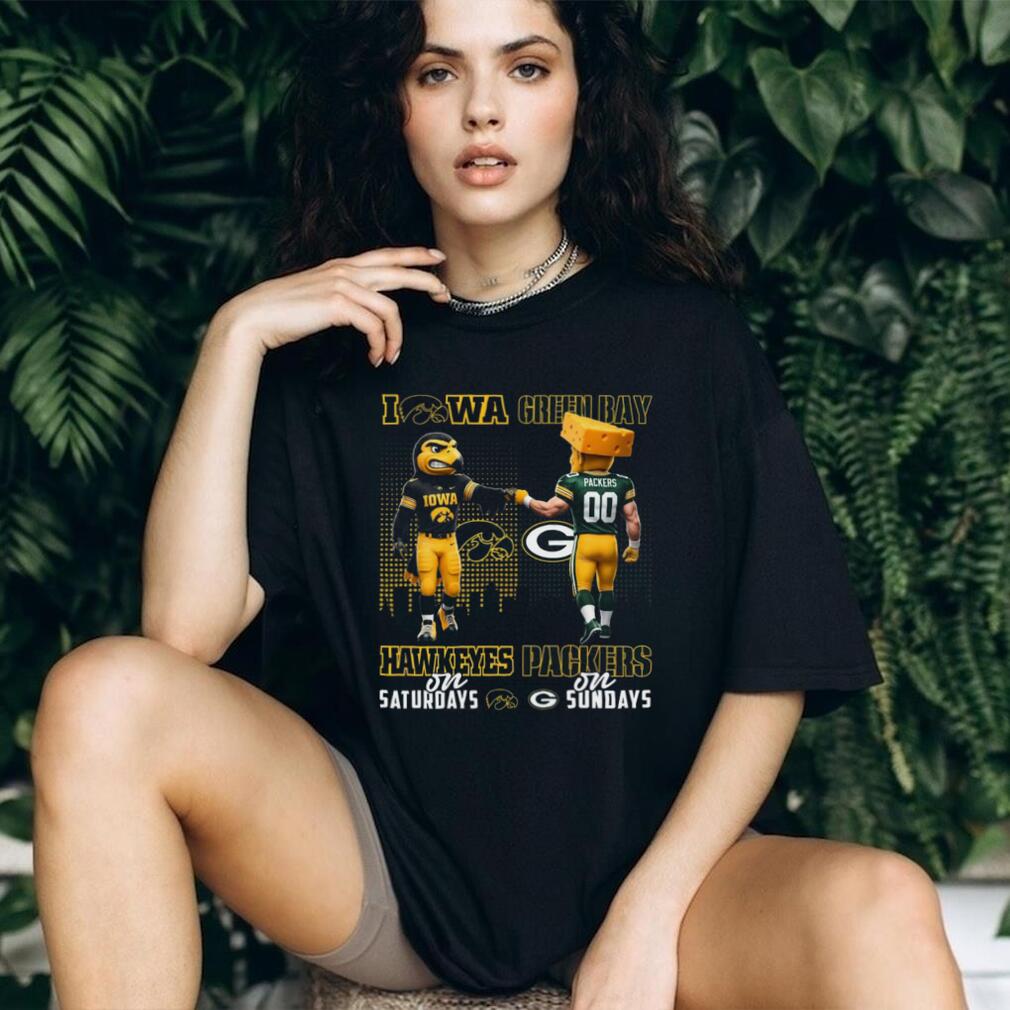 Iowa Hawkeyes and Green Bay Packers “Hawkeyes on Saturdays Packers on Sundays” T Shirt
