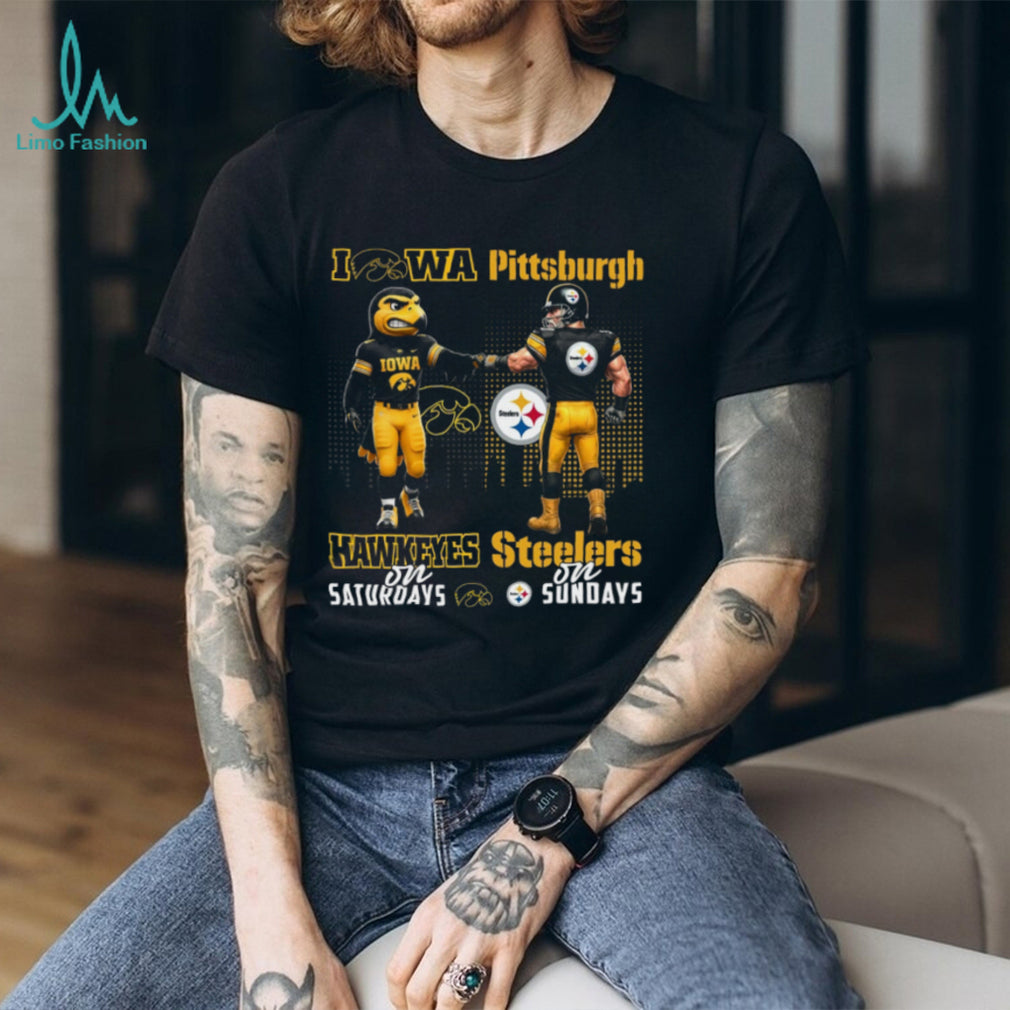Iowa Hawkeyes and Pittsburgh ST Shirtlers “Hawkeyes on Saturdays ST Shirtlers on Sundays” T Shirt
