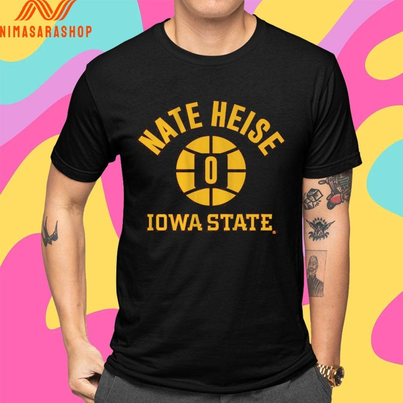 Iowa State Cyclones Men’s Basketball Nate Heise Name Number Ball Shirts