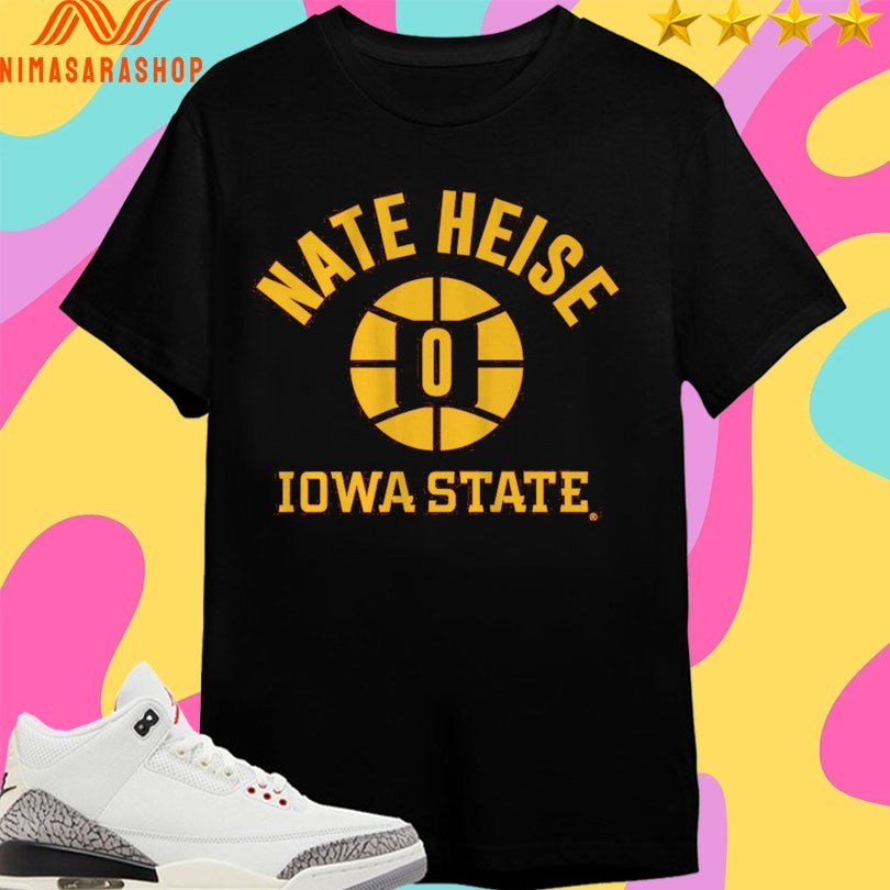 Iowa State Cyclones Men’s Basketball Nate Heise Name Number Ball Shirts