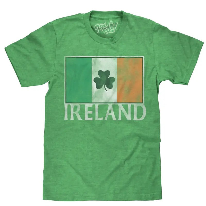 Ireland Flag with Shamrock T-Shirt - Green Hoodie, Sweatshirt | UrbanDripWear.com