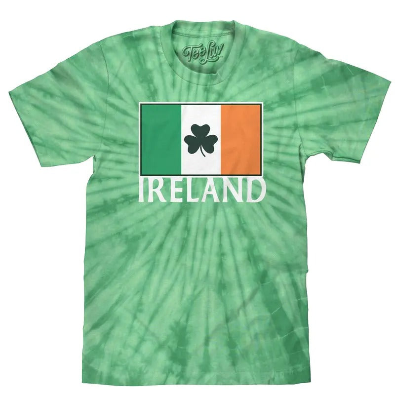 Ireland Shamrock Flag Tie Dye T-Shirt - Spider Kelly Hoodie, Sweatshirt | UrbanDripWear.com