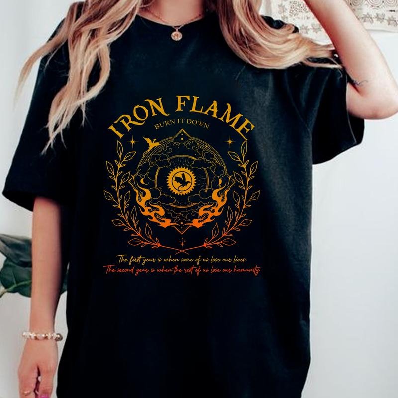 Iron Flame Shirt, Basgiah Moda T-shirt, Dragon Rider T-Shirt, Fantasy Merch, Gift For Fan Hoodie, Sweatshirt
