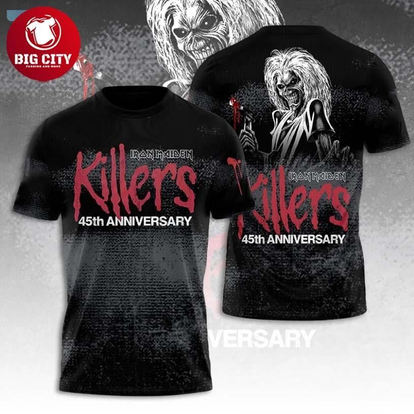Iron Maiden Music Killers 45Th Anniversary Two Sided Shirt