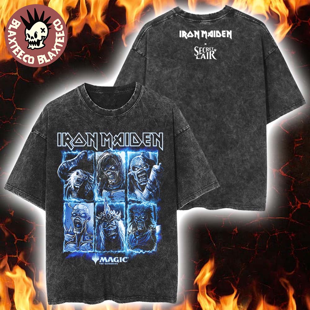 Iron Maiden X Secret Lair Eddie Unchained Magic The Gathering Vintage Washed Tee