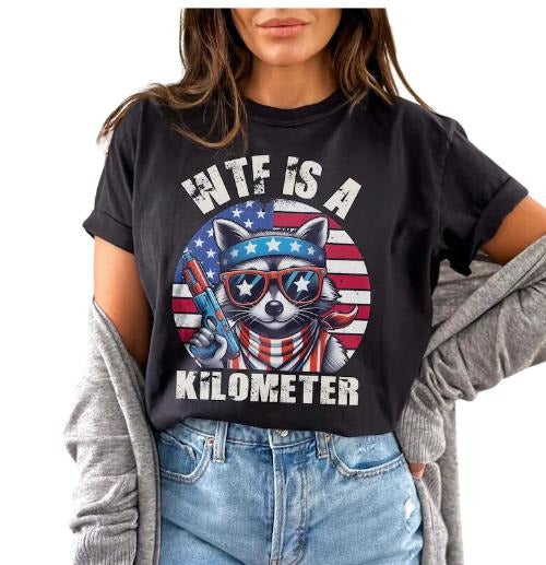 Is A Kilometer Raccoon Meme T-shirt, Funny Cringey USA Meme T-Shirt, USA Flag , Veteran Day Tee, Funny Gamer Shirt, For...