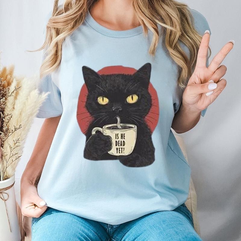 Is He Dead Yet T-Shirt Casual Style Crew Neck Short Sleeve T-Shirt Tops Trendy for Unisex Hoodie, Sweatshirt