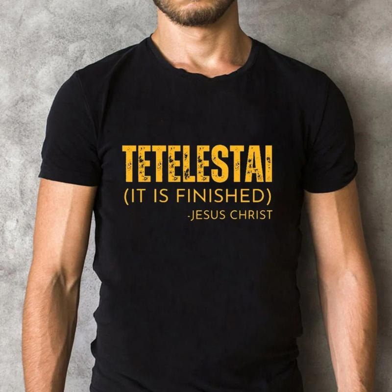It Is Finished Christian TShirt Pure Cotton Fabric Casual Streetstyle Crew Neck Short Sleeve T-Shirt Trendy Tops for...