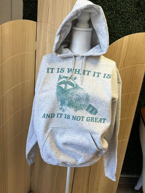 It Is What It Is And It Is Not Great - HOODIE VERSION - Trash Panda Sweatshirt T-Shirts | UrbanDripWear.com