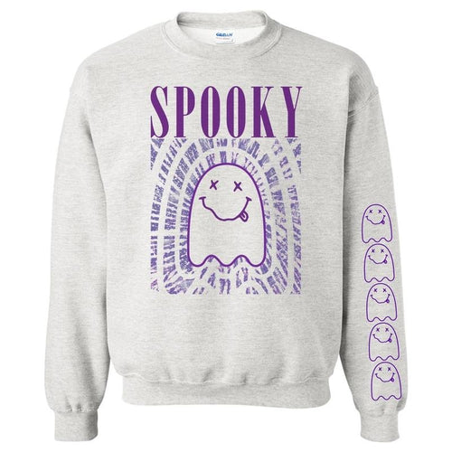 'It Smells Like Spooky Spirit' Halloween Ghost Sweatshirt, Sleeve Print T-Shirts, Hoodie | UrbanDripWear.com