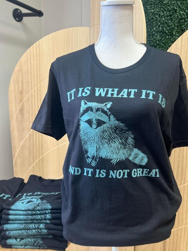 It is What it is and it is Not Great BLACK T-SHIRT - Raccoon Shirt - Funny Tee Hoodie, Sweatshirt | UrbanDripWear.com