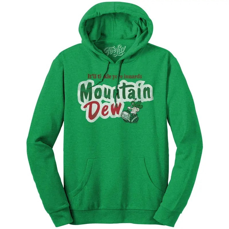 It'll Tickle Your Innards Mt Dew Pullover Hooded Sweatshirt - Green T-Shirts, Hoodie | UrbanDripWear.com