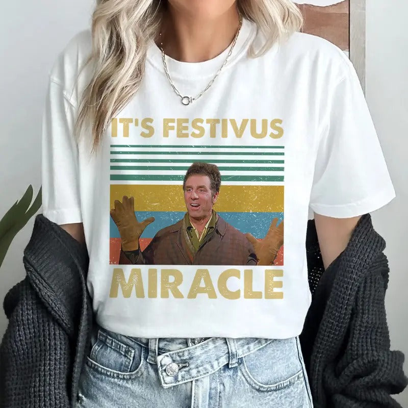It's A Festivus Miracle Seinfeld Lovers Shirt Cosmo Kramer Shirt Hoodie, Sweatshirt | UrbanDripWear.com