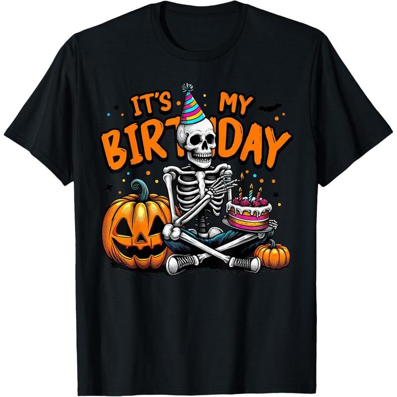 It's My Birthday Skeleton Happy Halloween Birthday Party T-Shirt made in usa Hoodie, Sweatshirt | UrbanDripWear.com
