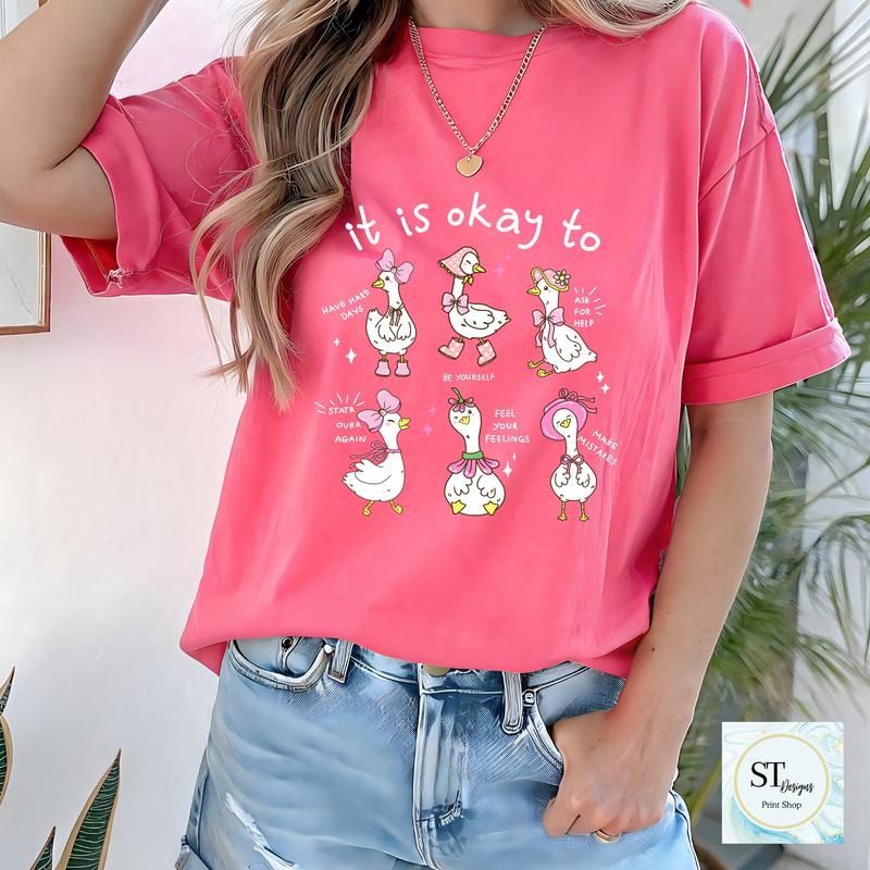 It's Ok To Goose T-Shirt - Casual  Print  Tee for Women Hoodie, Sweatshirt | UrbanDripWear.com