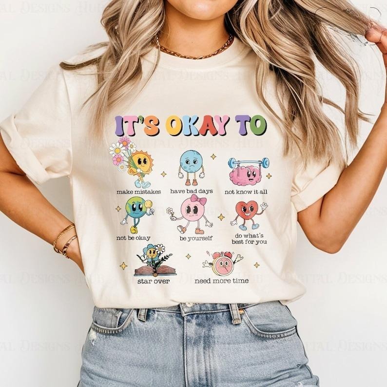 It's Okay To Teacher Shirt, Mental Health Shirt, AAC SPED Teacher Inclusion T-shirt, Language Special Education Shirt...