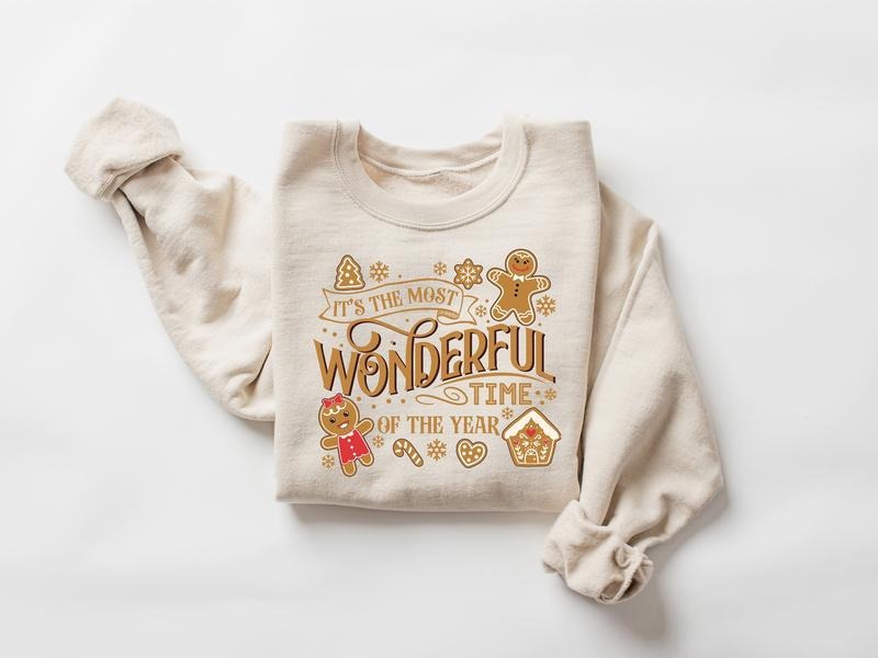 It's The Most Wonderful Time Of The Year Sweatshirt, Christmas Sweatshirt, Cute Gingerbread Sweater, Gingerbread...