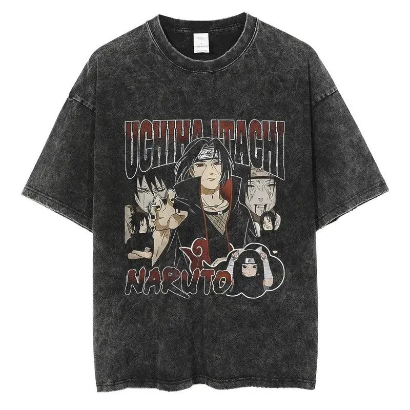 Itachi Oversized Vintage T-shirt V5, Graphic Tees, Anime Manga Shirt, Anime Shirt, Anime Lovers Shirt, Graphic Anime Tee,...