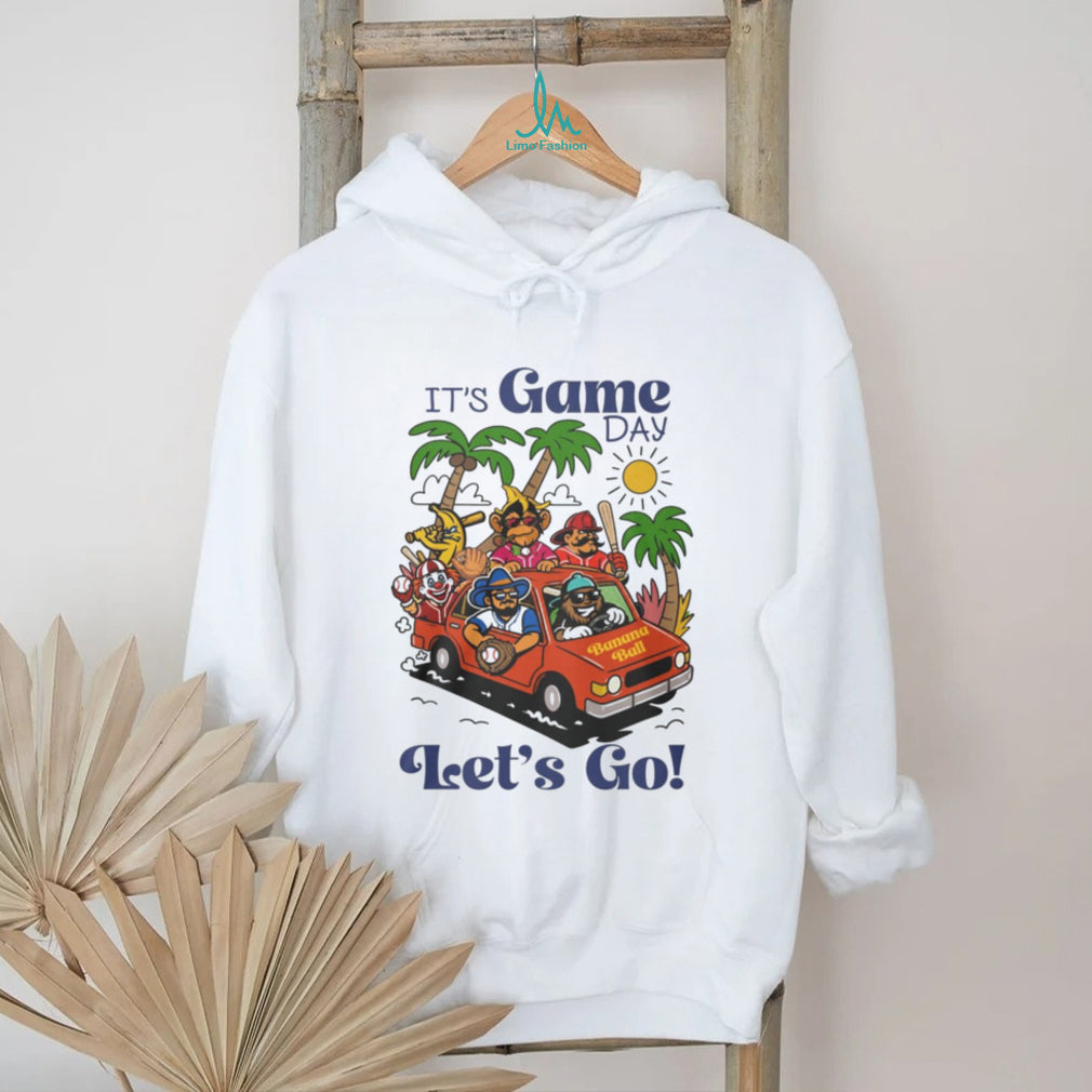 It’s Game Day Let’s Go Banana Ball Mascot Road Trip Cartoon T Shirt