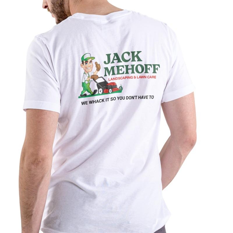 JACK MEHOFF LANDSCAPING Unisex Cotton Graphic Tee T Shirt with Fun Lawn Care Cartoon Design Hoodie, Sweatshirt