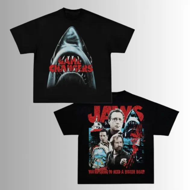 JAWS Tee, Vintage JAWS Graphic T-Shirt, Halloween Shirt, Movie Shirt, Horror Film Merch, Y2k, Unisex T-Shirt, Gift For...