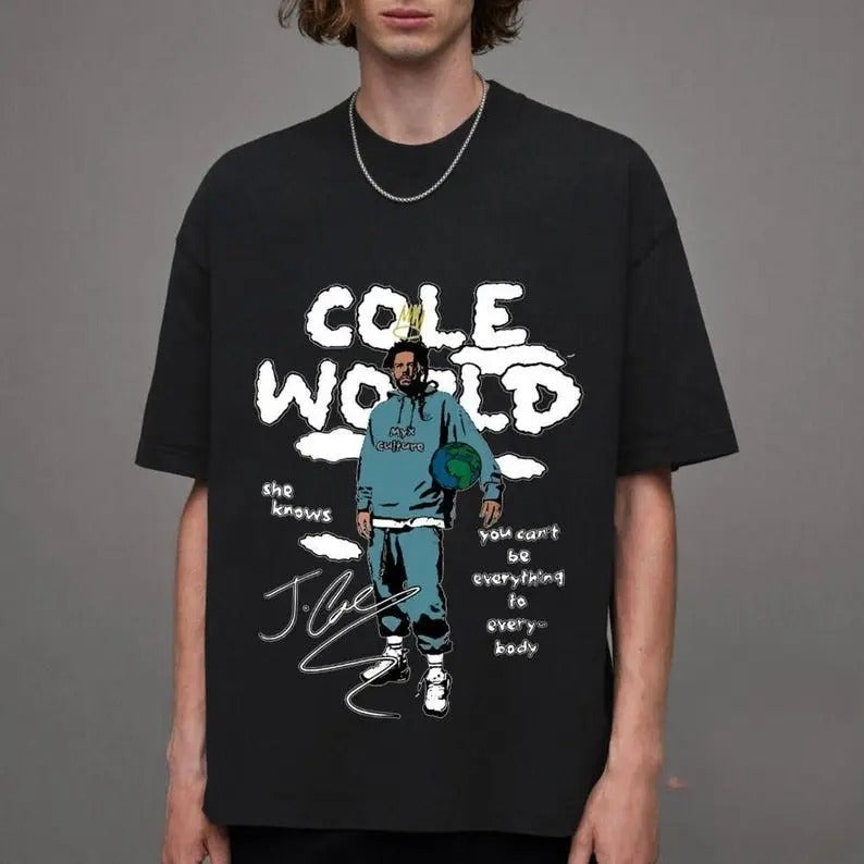 JCole Sign Tee Shirt, J Cole World Shirt, Trendy Cole Tee, J Cole Fan Gift, Hiphop Rapper Shirt Cotton Menswear Top...