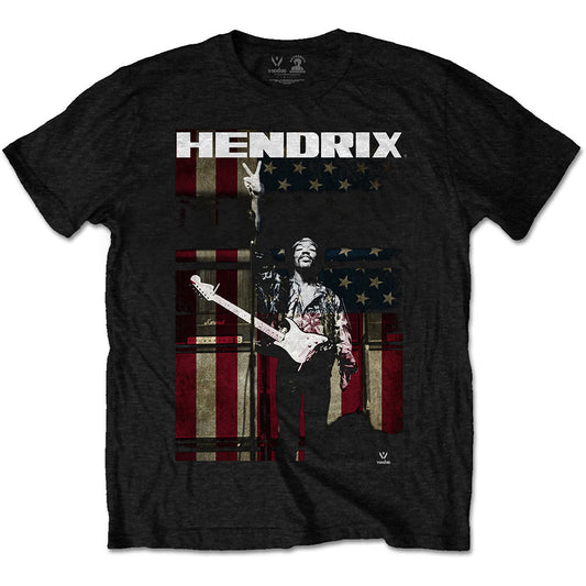 Jimi Hendrix Unisex T-shirt- Peace Flag