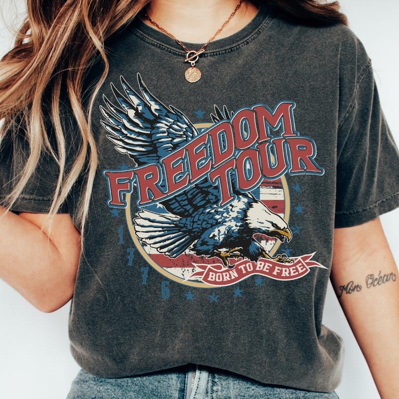 JULY 4TH SHIRT, FREEDOM TOUR 1 SHIRT, 4TH OF JULY MEN SHIRT, UNISEX COTTON SHIRT, OVERSIZED HOLIDAY SUMMER SHIRT Fabric...