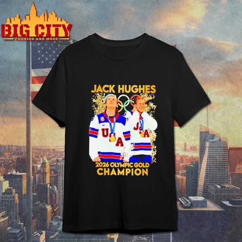 Jack Hughes Hero USA Men’s Olympic Hockey Olympic 2026 Gold Shirt