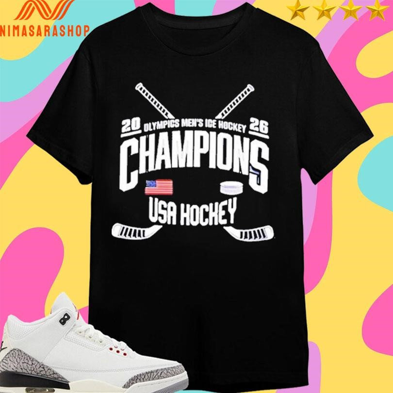 Jack Hughes New Jersey Devils Olympics Men’s Ice Hockey Champions Usa Hockey 2026 Shirts