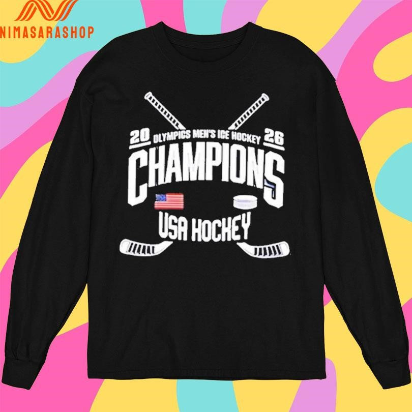 Jack Hughes New Jersey Devils Olympics Men’s Ice Hockey Champions Usa Hockey 2026 Shirts