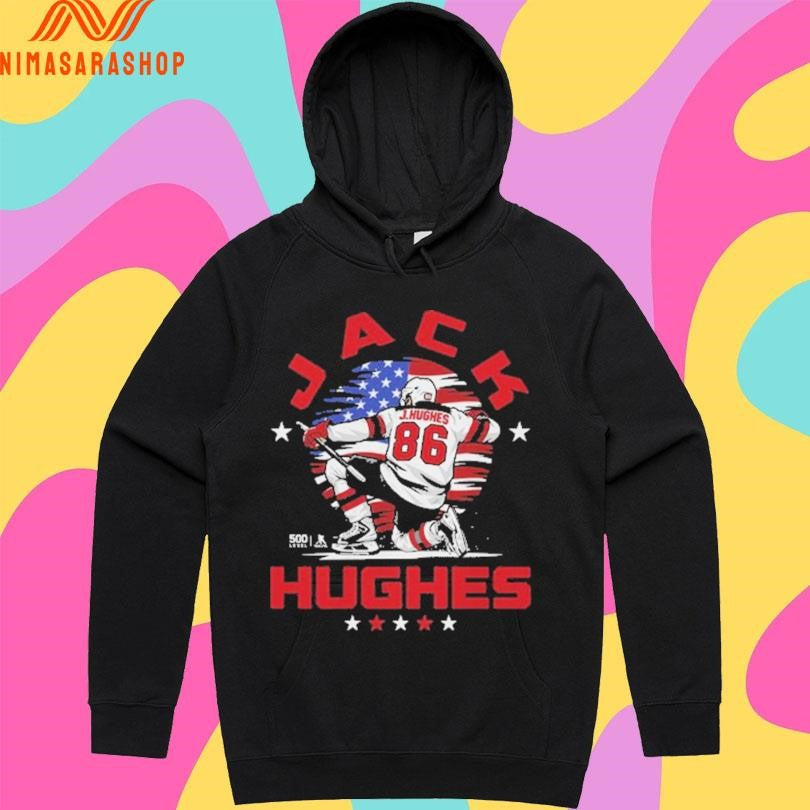 Jack Hughes New Jersey USA Flag Celebration 2026 Shirts