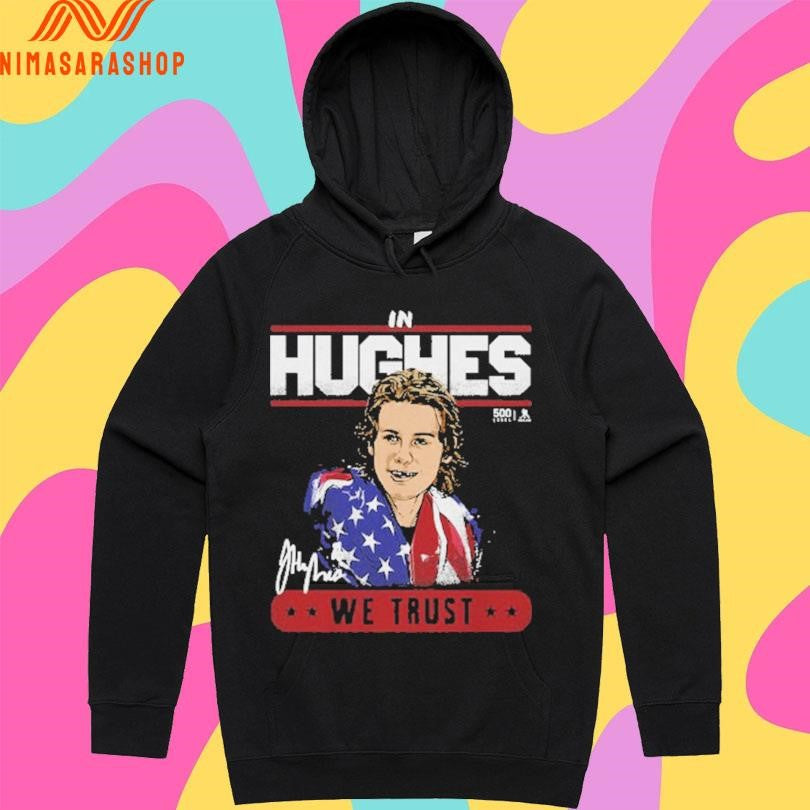 Jack Hughes New Jersey Usa Trust In Hughes We Trust Signature 2026 Shirts