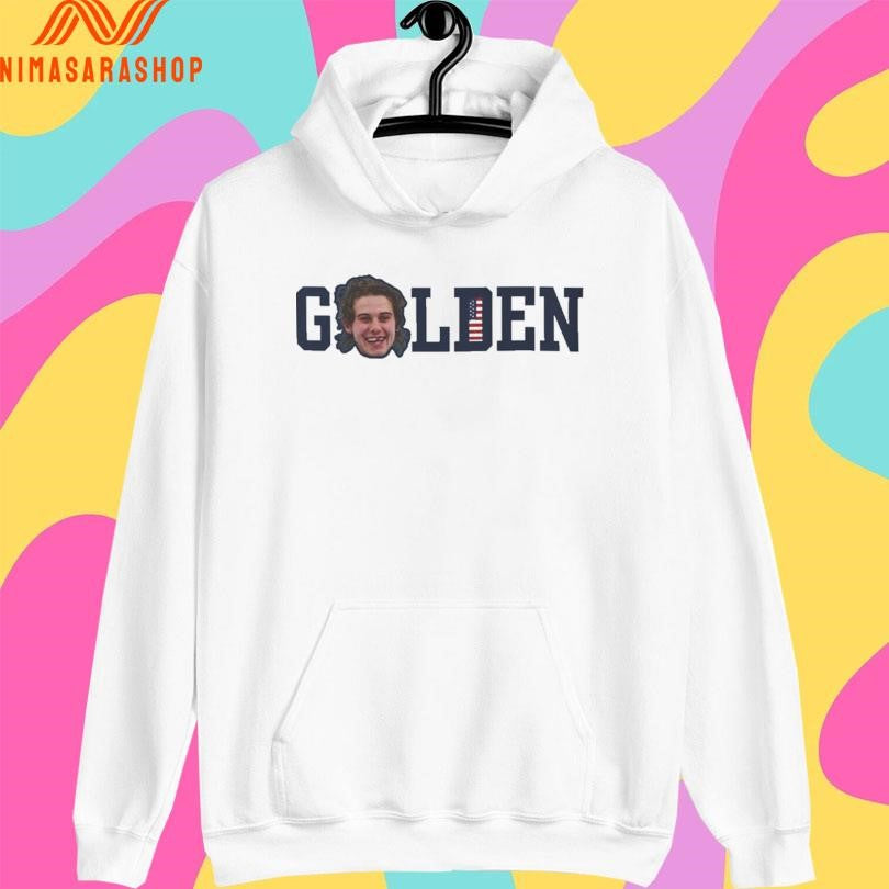 Jack Hughes Smile USA Hockey Golden Goal 2026 Red, White And Hughes Hockey Shirts