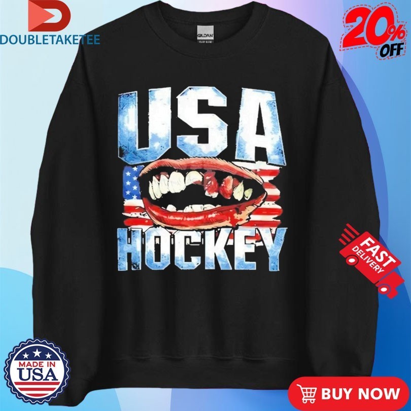 Jack Hughes Teeth USA Hockey Oylmpic Shirt