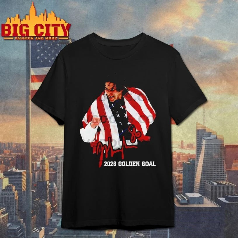 Jack Hughes USA Hockey 2026 Golden Goal Signature T-shirt