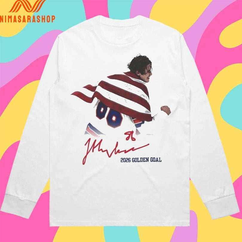Jack Hughes USA Hockey Golden Goal 2026 Hockey Shirts