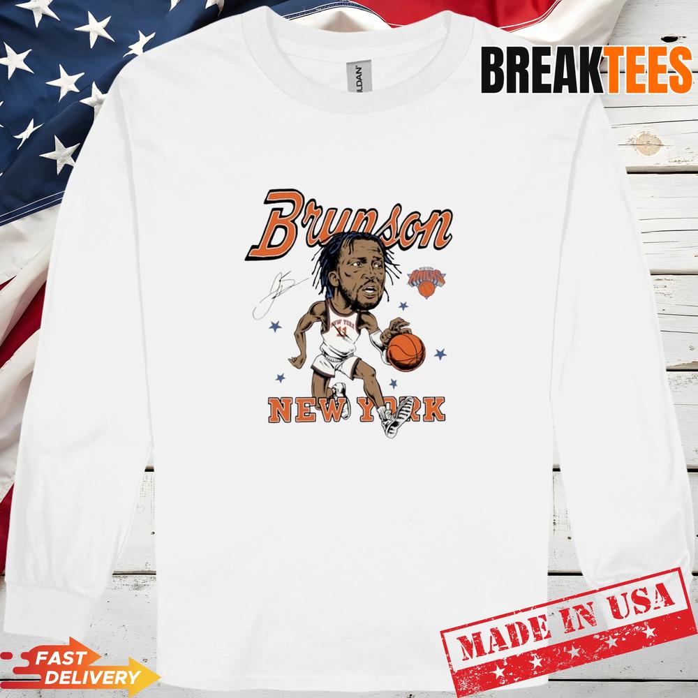 Jalen Brunson New York Knicks Signature Caricature T-Shirt