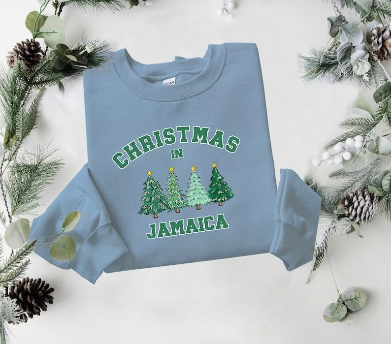 Jamaica Christmas Sweatshirt, Jamaica Sweater, State Shirt, Personalized City Name Shirt, Christmas Trip Sweatshirt,...