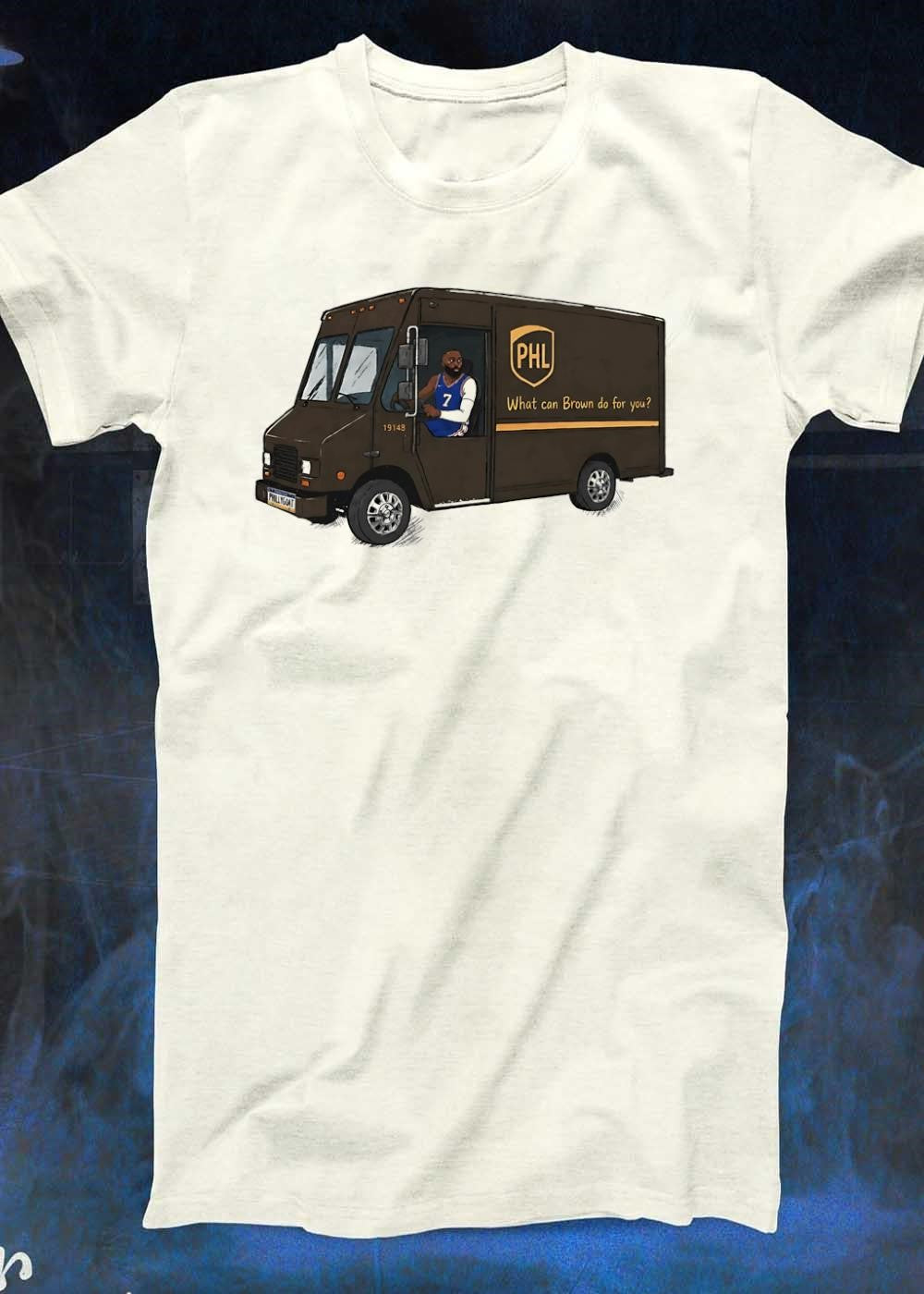 James Harden Driving PHL UPS Truck What Can Brown Do for You Philadelphia 76ers T-Shirt