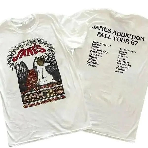Jane's Addiction Fall Tour 87 Unisex Menswear T-Shirt Hoodie, Sweatshirt | UrbanDripWear.com