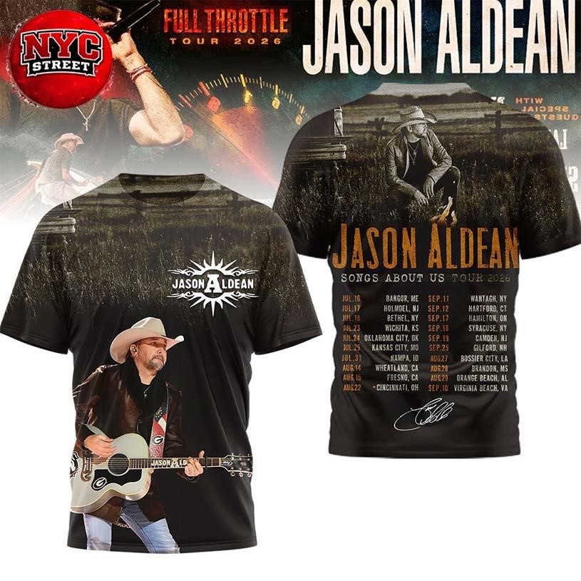 Jason Aldean Full Throttle Tour 2026 Two Sided Shirt